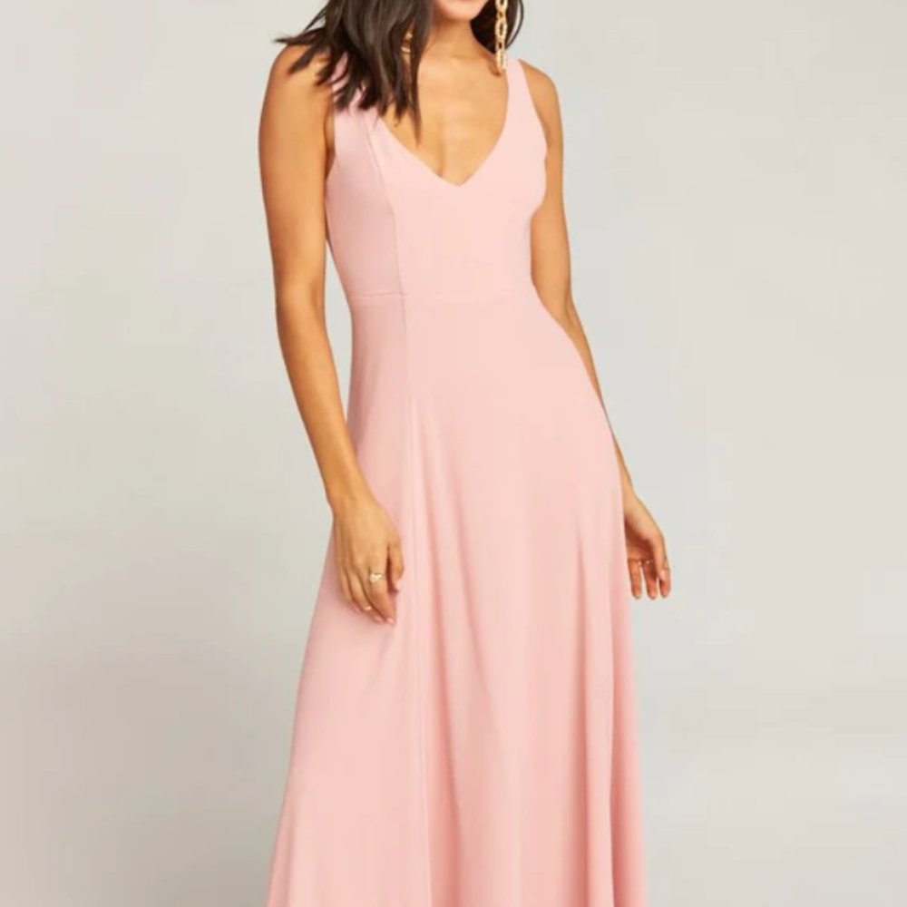 Show Me Your Mumu V neck Blush Formal Gown SMALL
